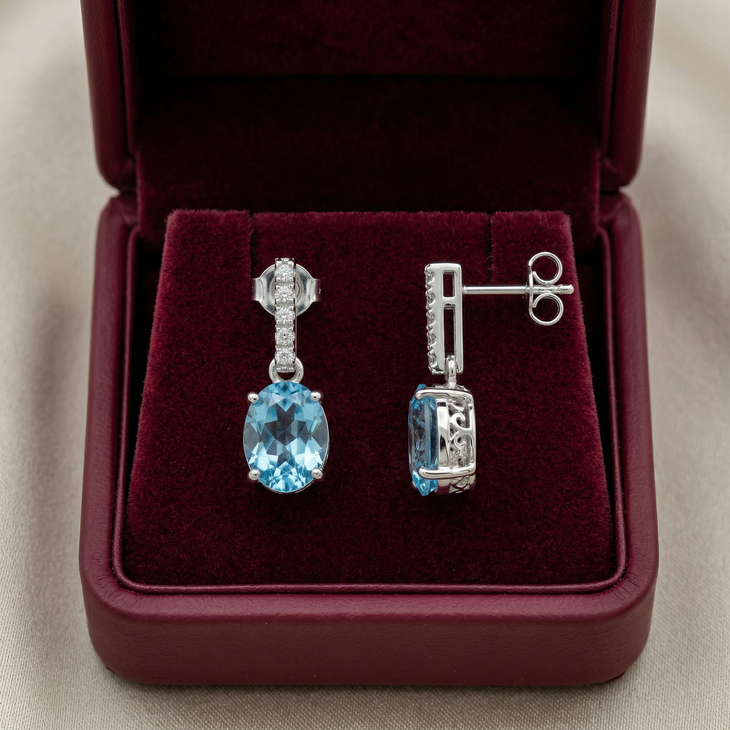 14KW  SEMI PREC CLASSIC BIRTHSTONE EARRING