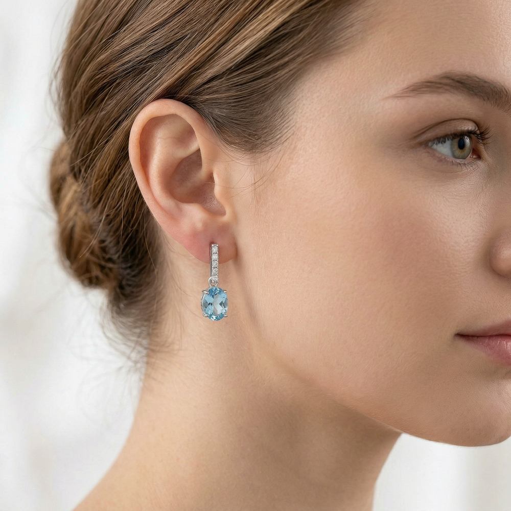 14KW  SEMI PREC CLASSIC BIRTHSTONE EARRING