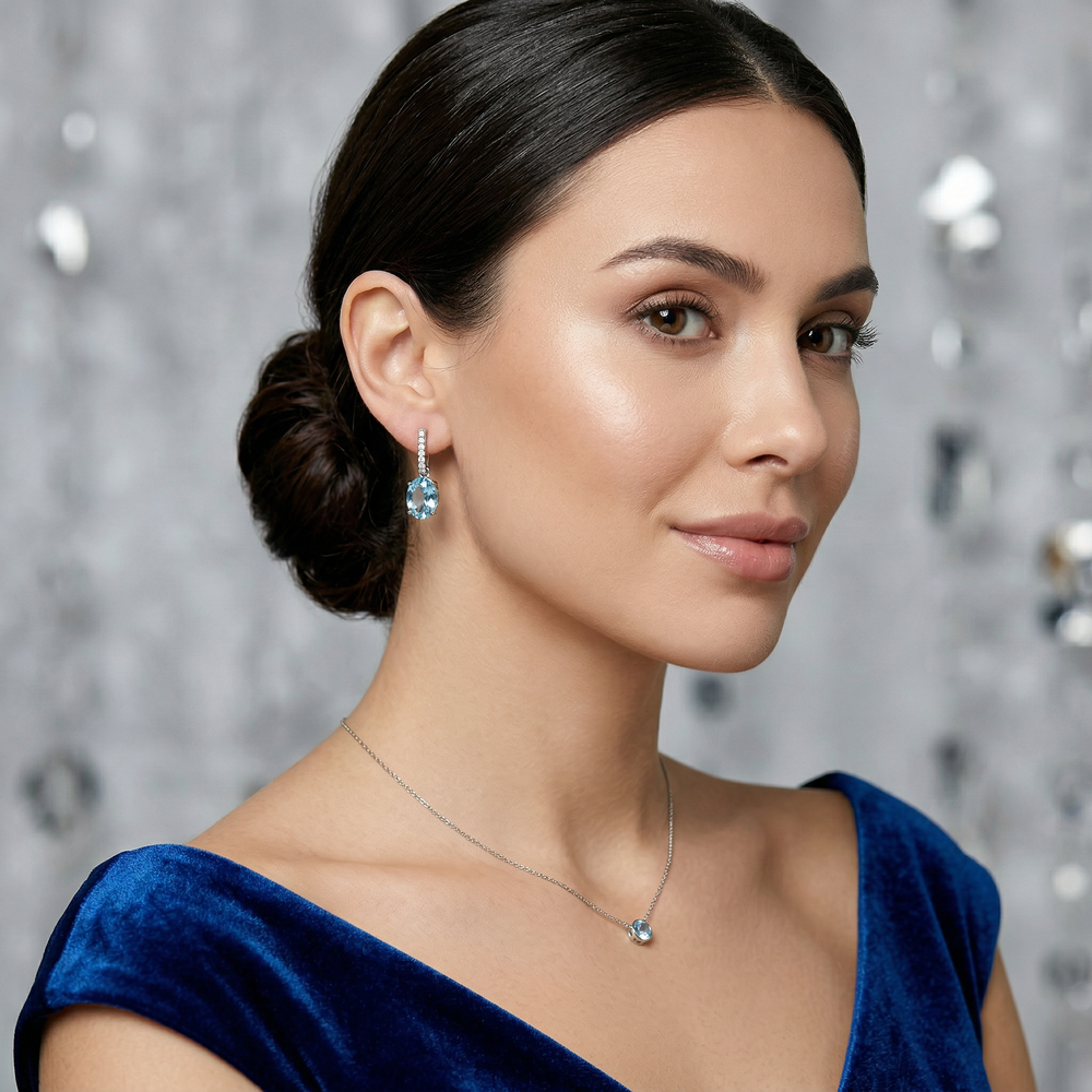 14KW  SEMI PREC CLASSIC BIRTHSTONE EARRING