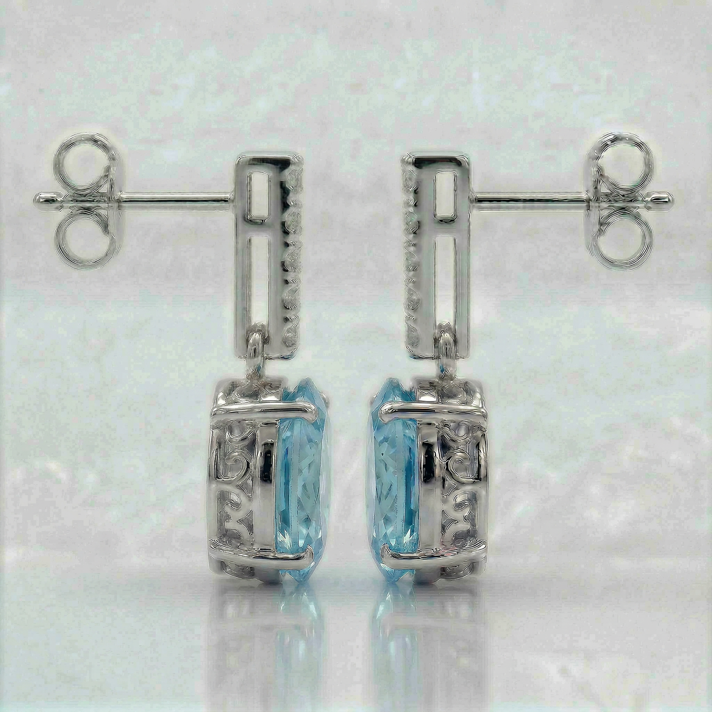 14KW  SEMI PREC CLASSIC BIRTHSTONE EARRING