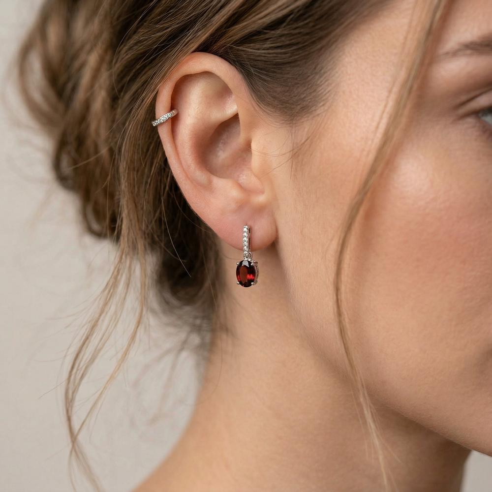 14KW  SEMI PREC CLASSIC BIRTHSTONE EARRING