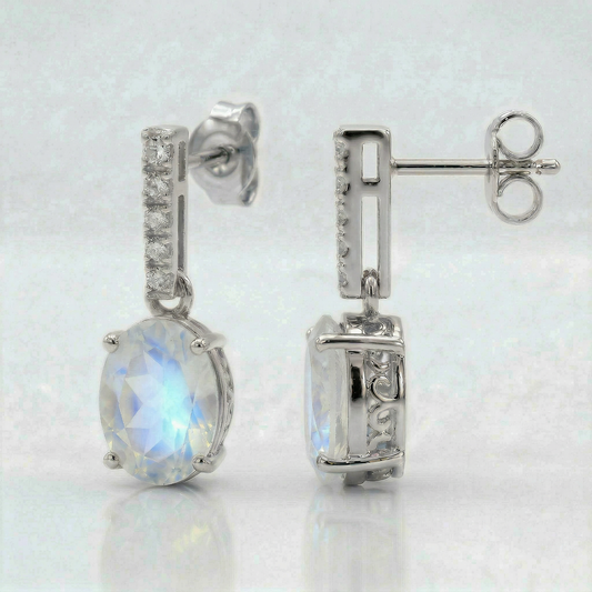 14KW  SEMI PREC CLASSIC BIRTHSTONE EARRING