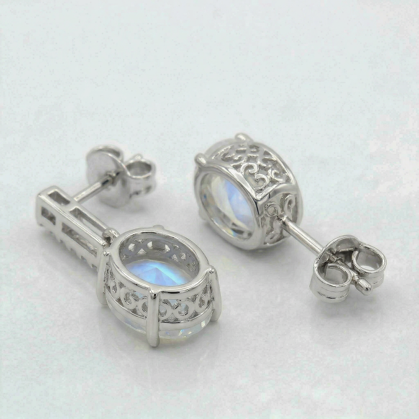 14KW  SEMI PREC CLASSIC BIRTHSTONE EARRING