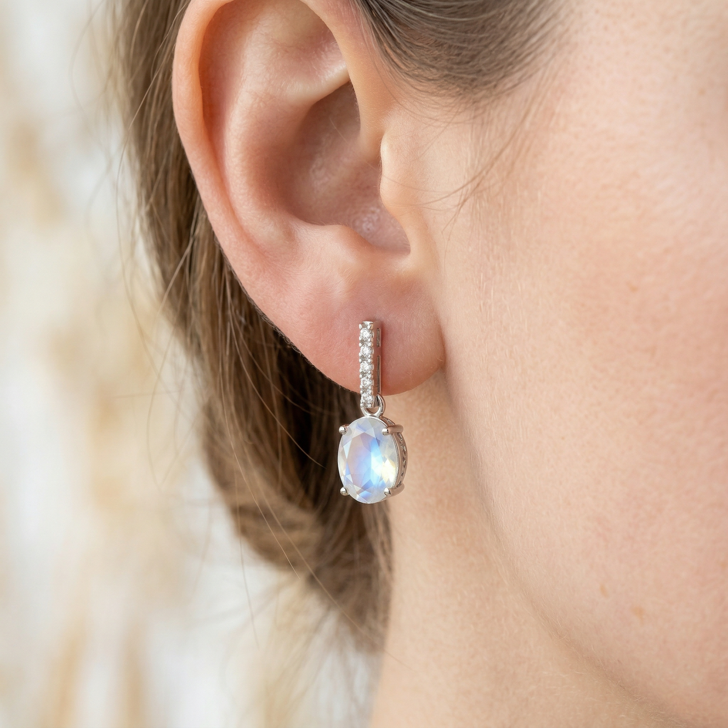 14KW  SEMI PREC CLASSIC BIRTHSTONE EARRING