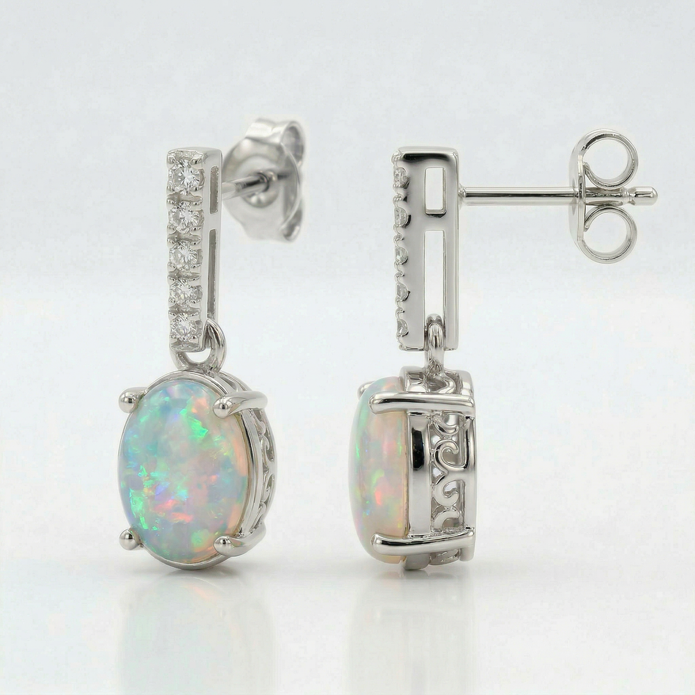 14KW  SEMI PREC CLASSIC BIRTHSTONE EARRING