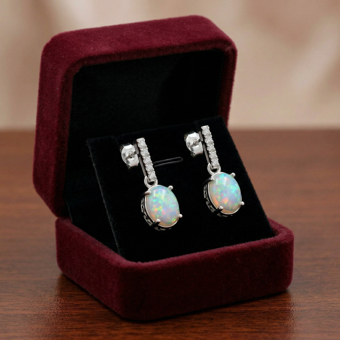 14KW  SEMI PREC CLASSIC BIRTHSTONE EARRING