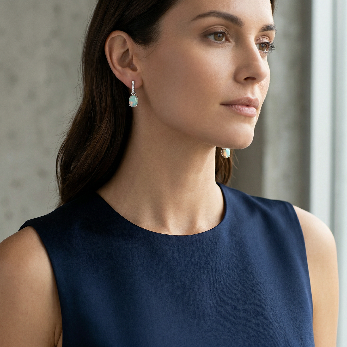 14KW  SEMI PREC CLASSIC BIRTHSTONE EARRING