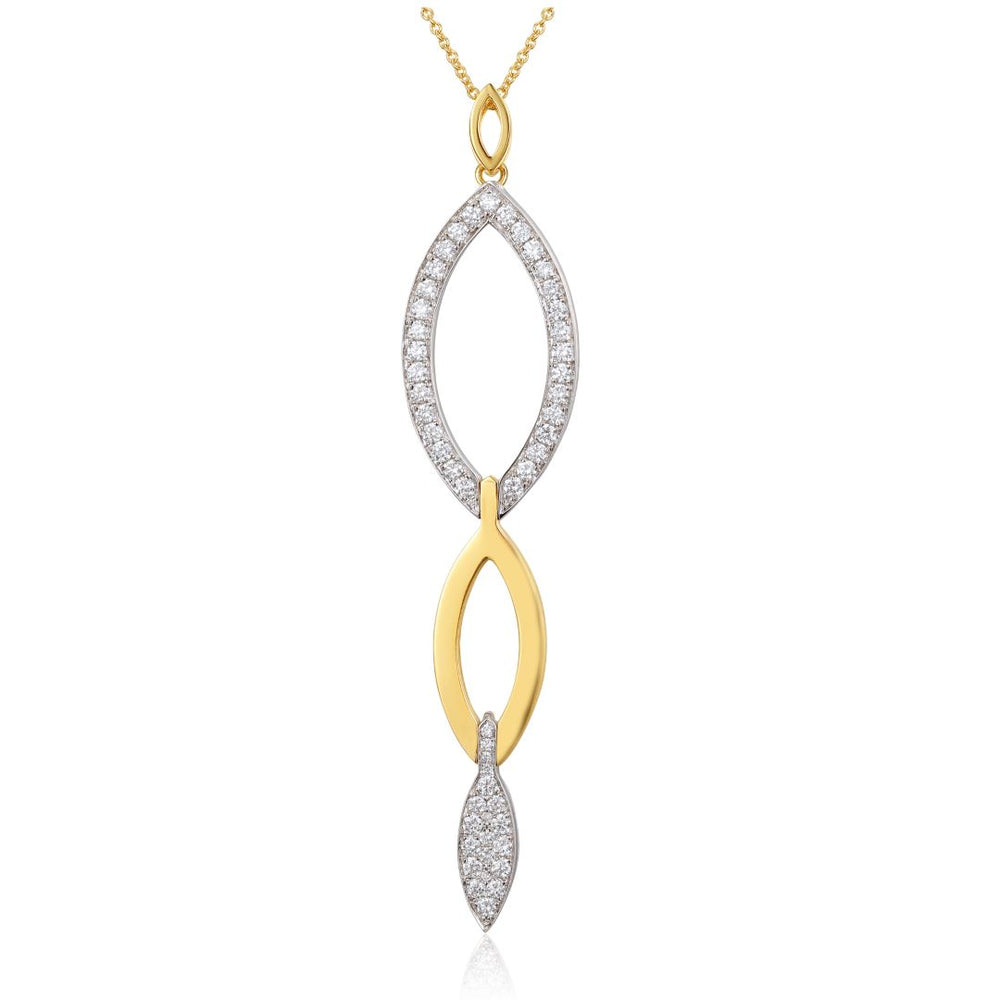 14KW/Y DIAMOND FLIP DOWN CONVERTIBLE NECKLACE