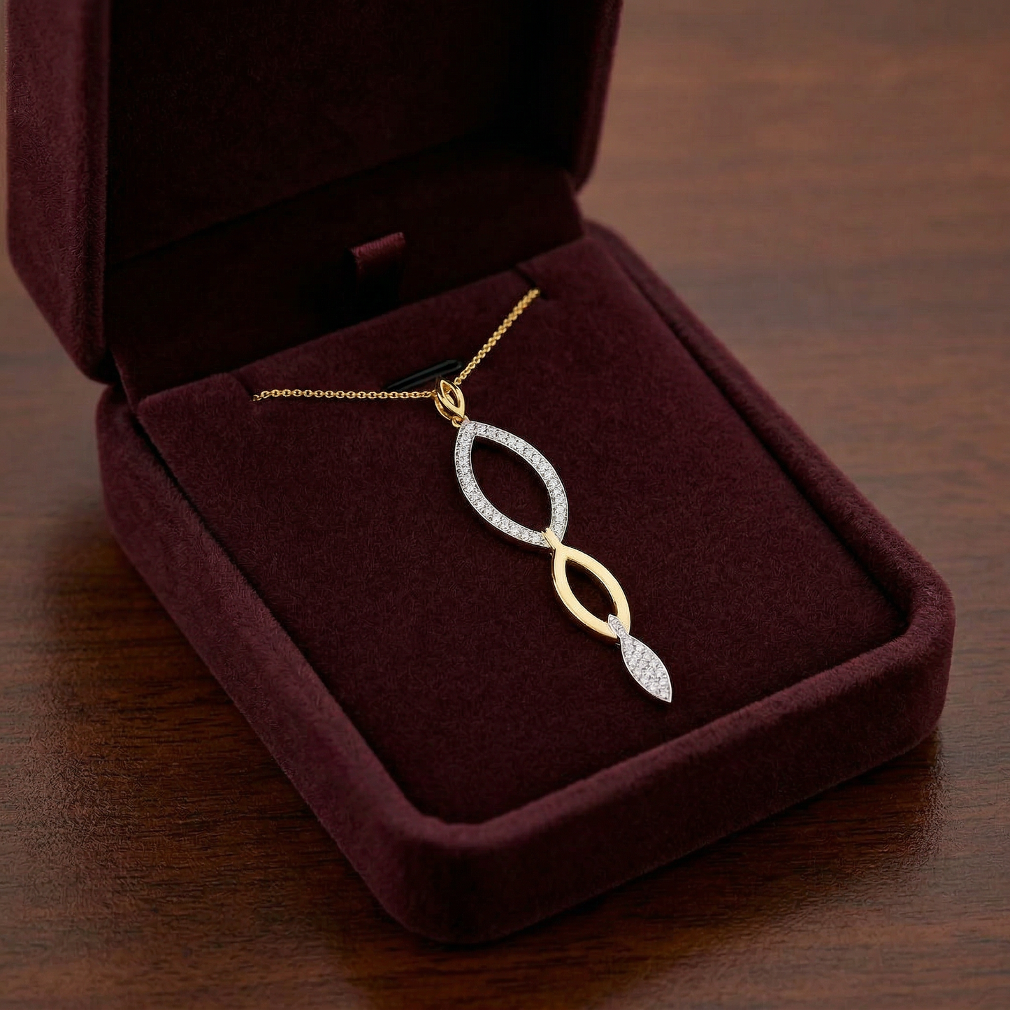 14KW/Y DIAMOND FLIP DOWN CONVERTIBLE NECKLACE