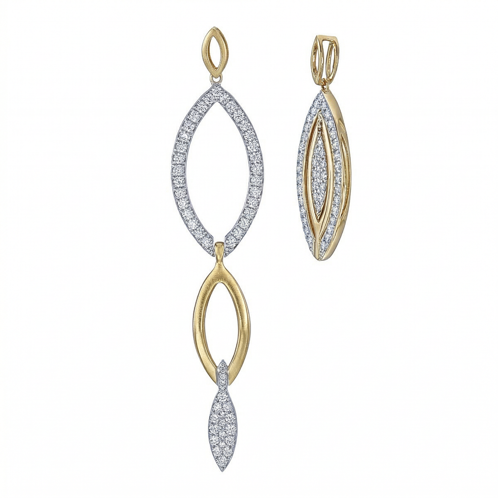 14KW/Y DIAMOND FLIP DOWN CONVERTIBLE NECKLACE