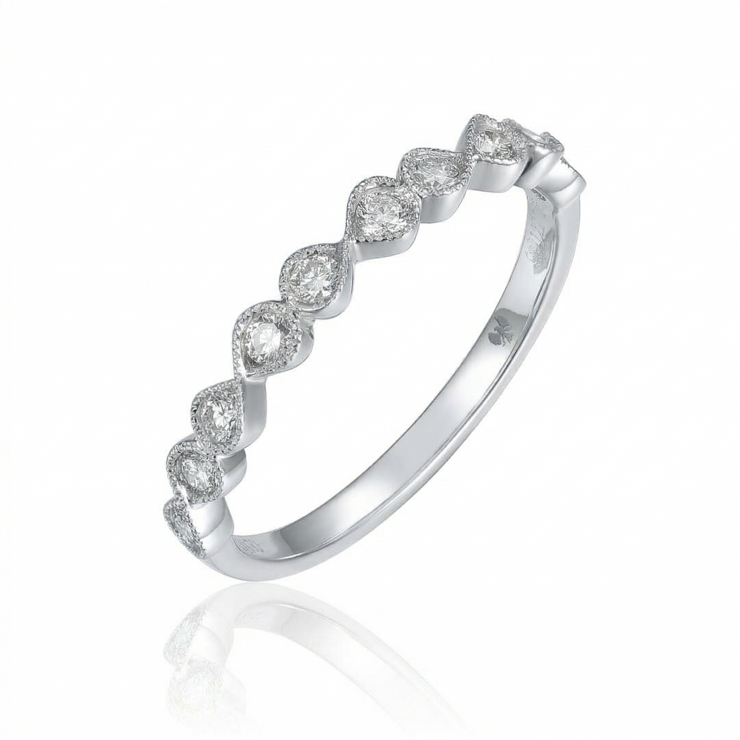 14KWG DIAMOND  STACK BAND RING