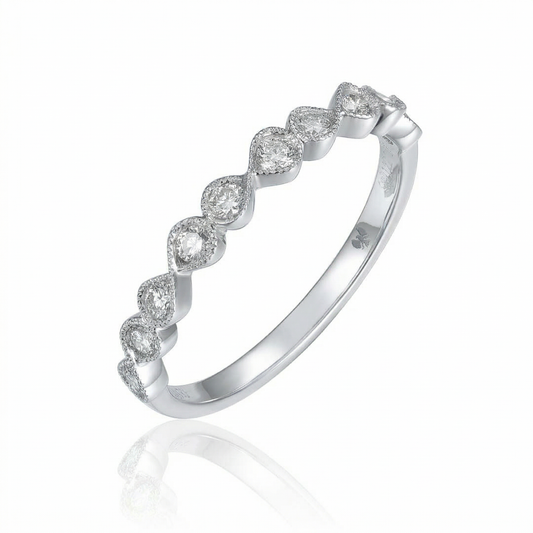 14KWG DIAMOND  STACK BAND RING