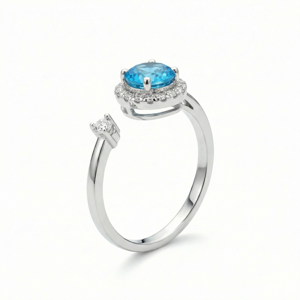 14KW SEMI PREC 4 PRONG HALO RING