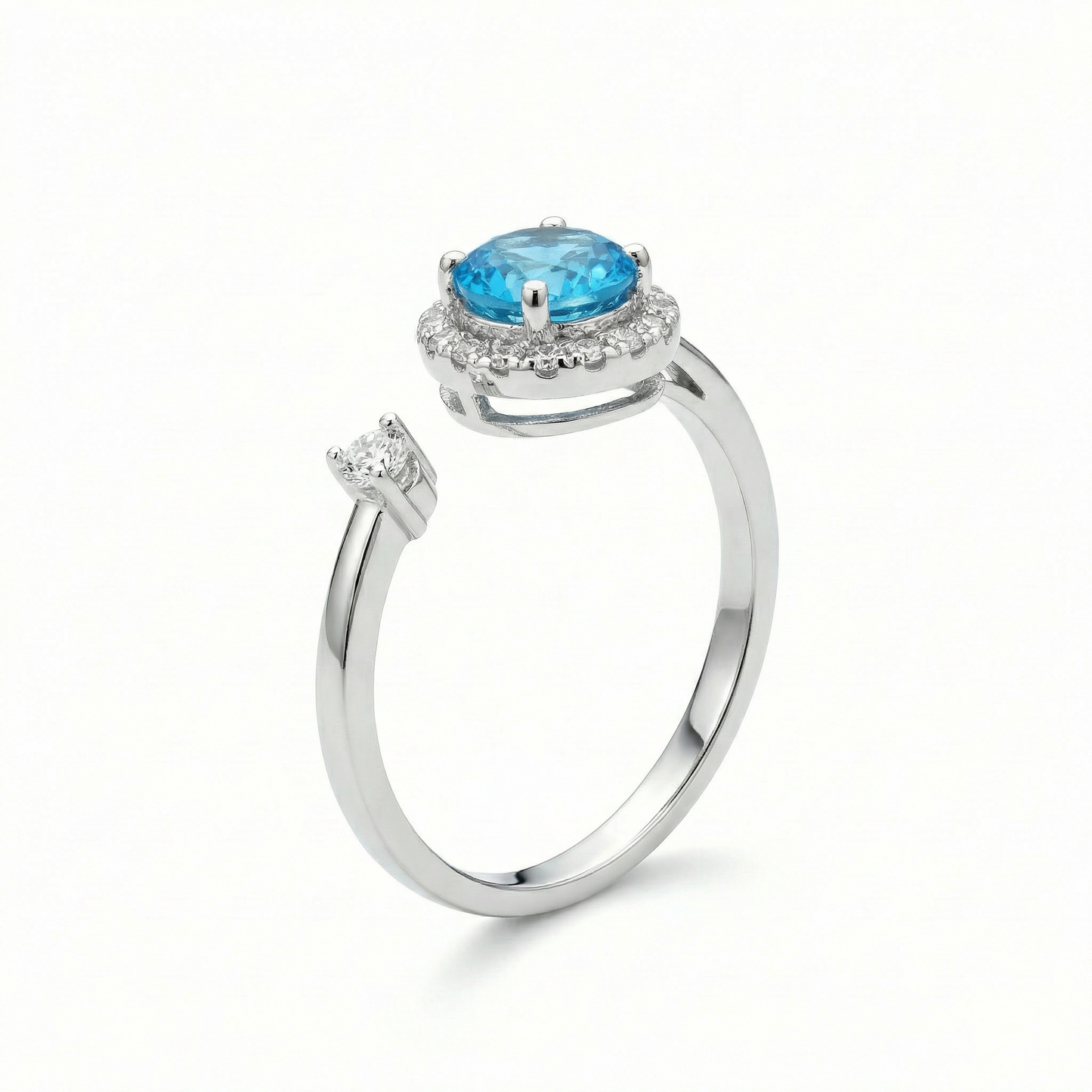 14KW SEMI PREC 4 PRONG HALO RING
