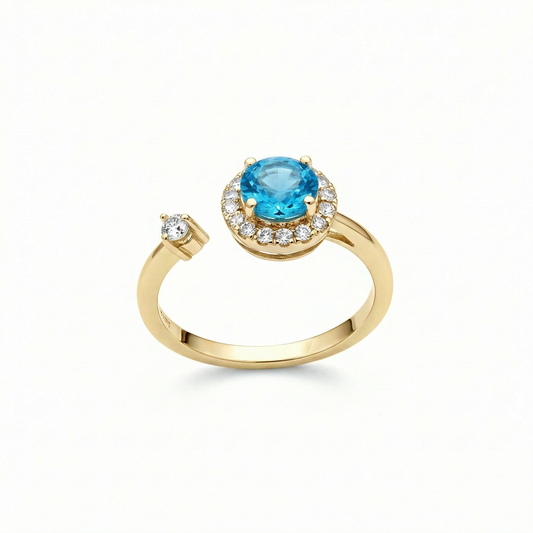 14KY SEMI PREC 4 PRONG HALO RING