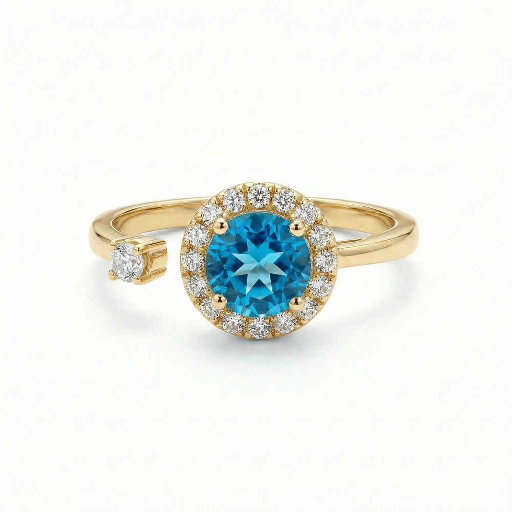 14KY SEMI PREC 4 PRONG HALO RING