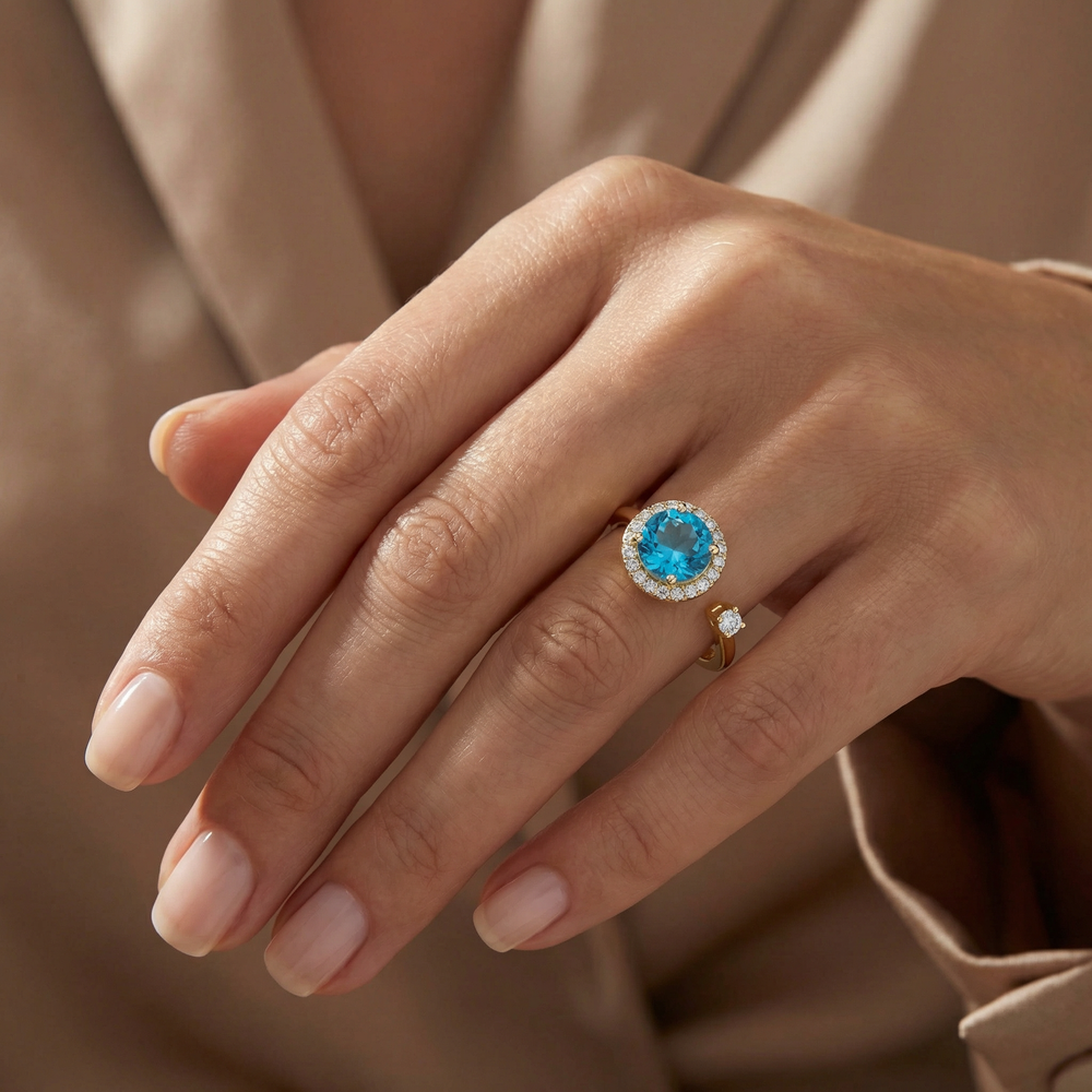 14KY SEMI PREC 4 PRONG HALO RING