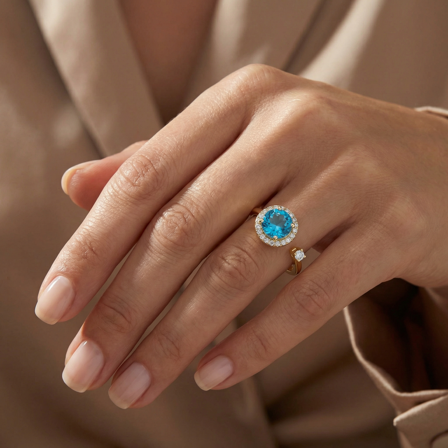 14KY SEMI PREC 4 PRONG HALO RING