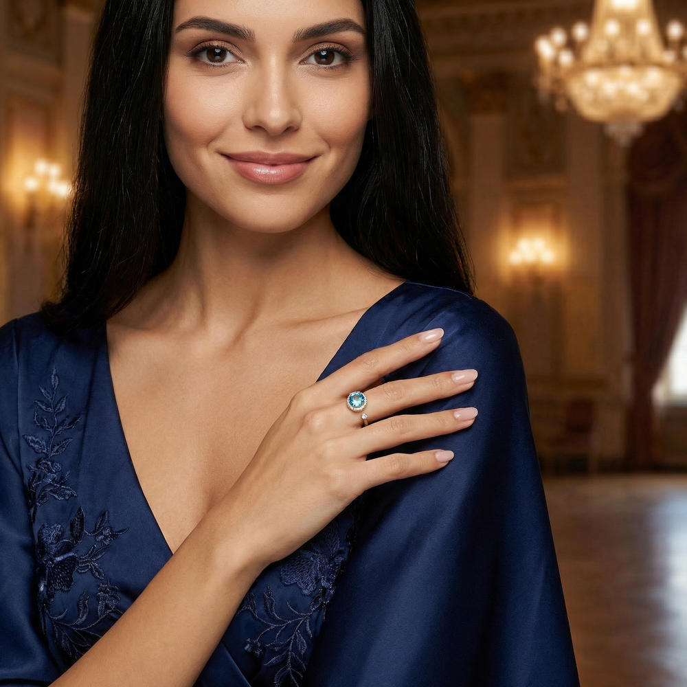 14KY SEMI PREC 4 PRONG HALO RING