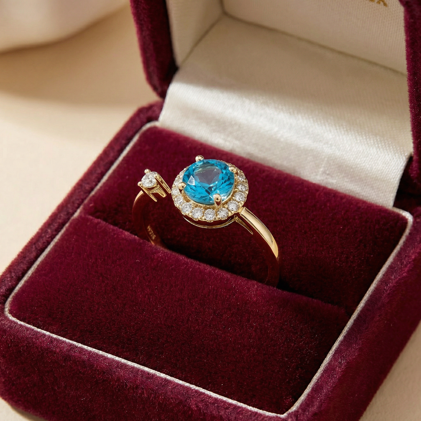 14KY SEMI PREC 4 PRONG HALO RING