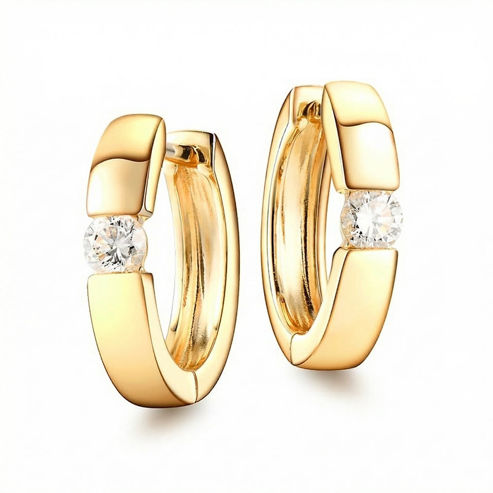 14KYG DIAMOND  HUGGIE EARS