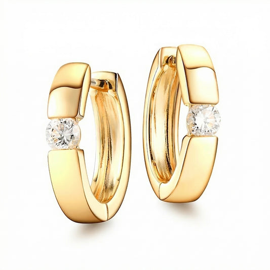 14KYG DIAMOND  HUGGIE EARS