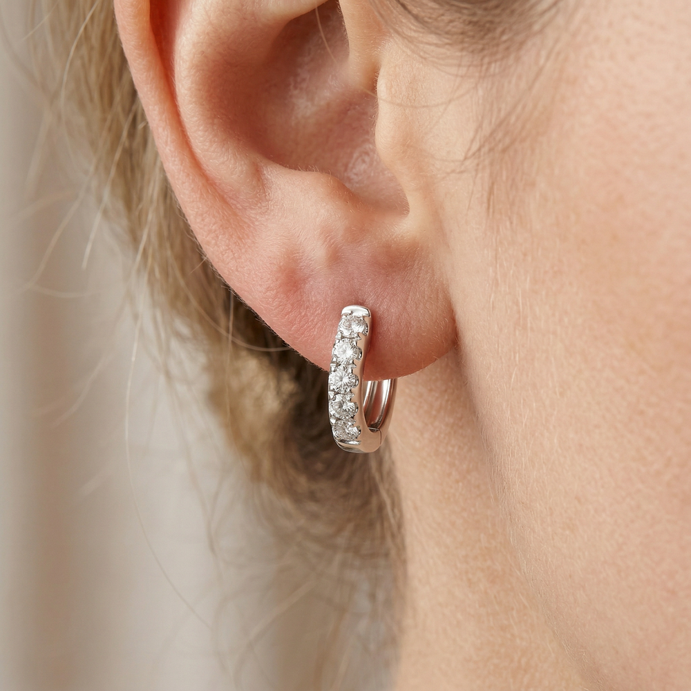 14KW DIAMOND  HUGGIE EARRING