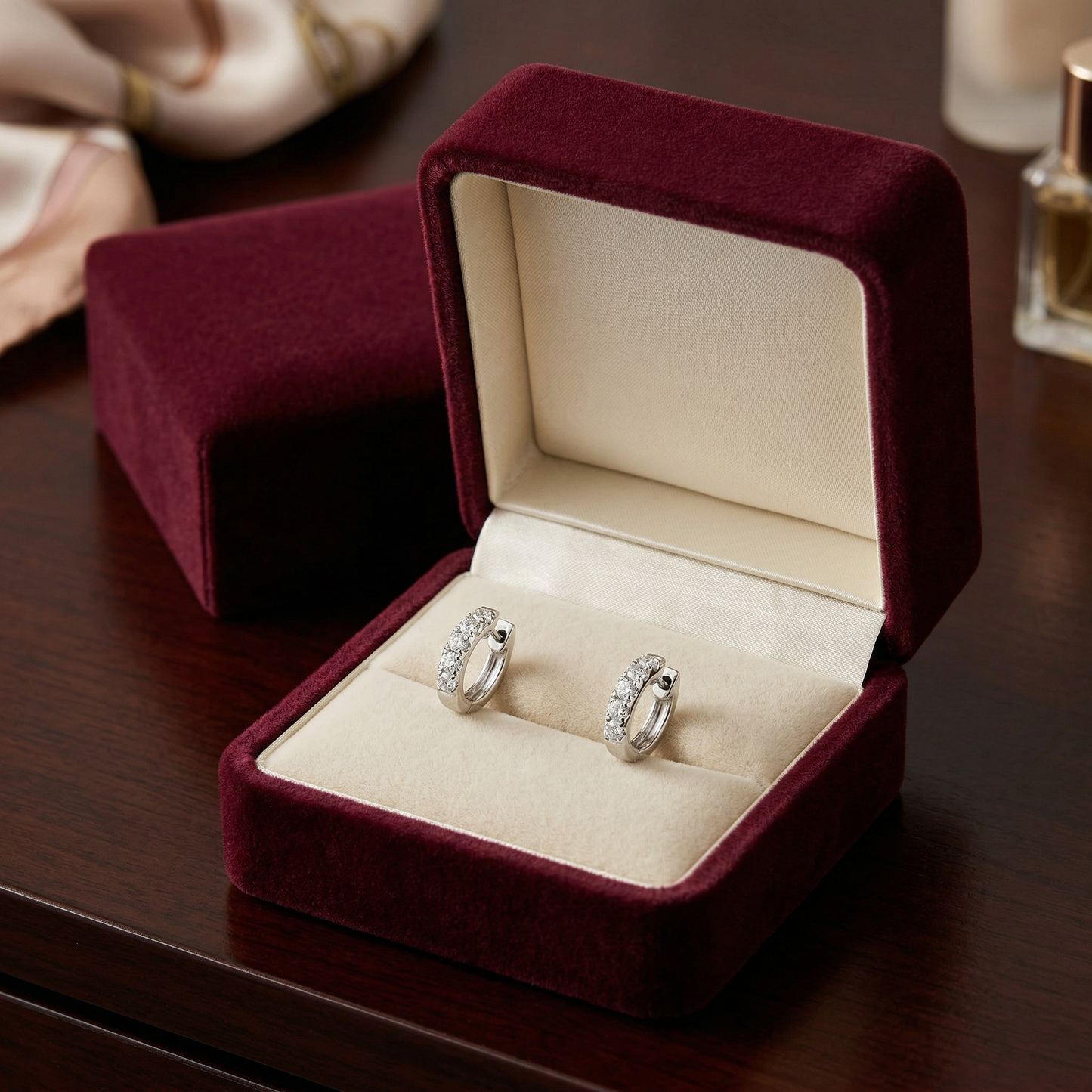14KW DIAMOND  HUGGIE EARRING