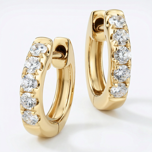 14KY DIAMOND  HUGGIE EARRING
