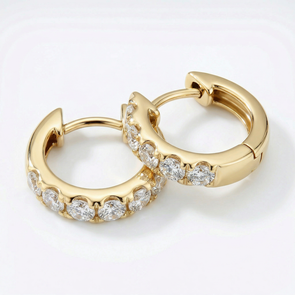 14KY DIAMOND  HUGGIE EARRING