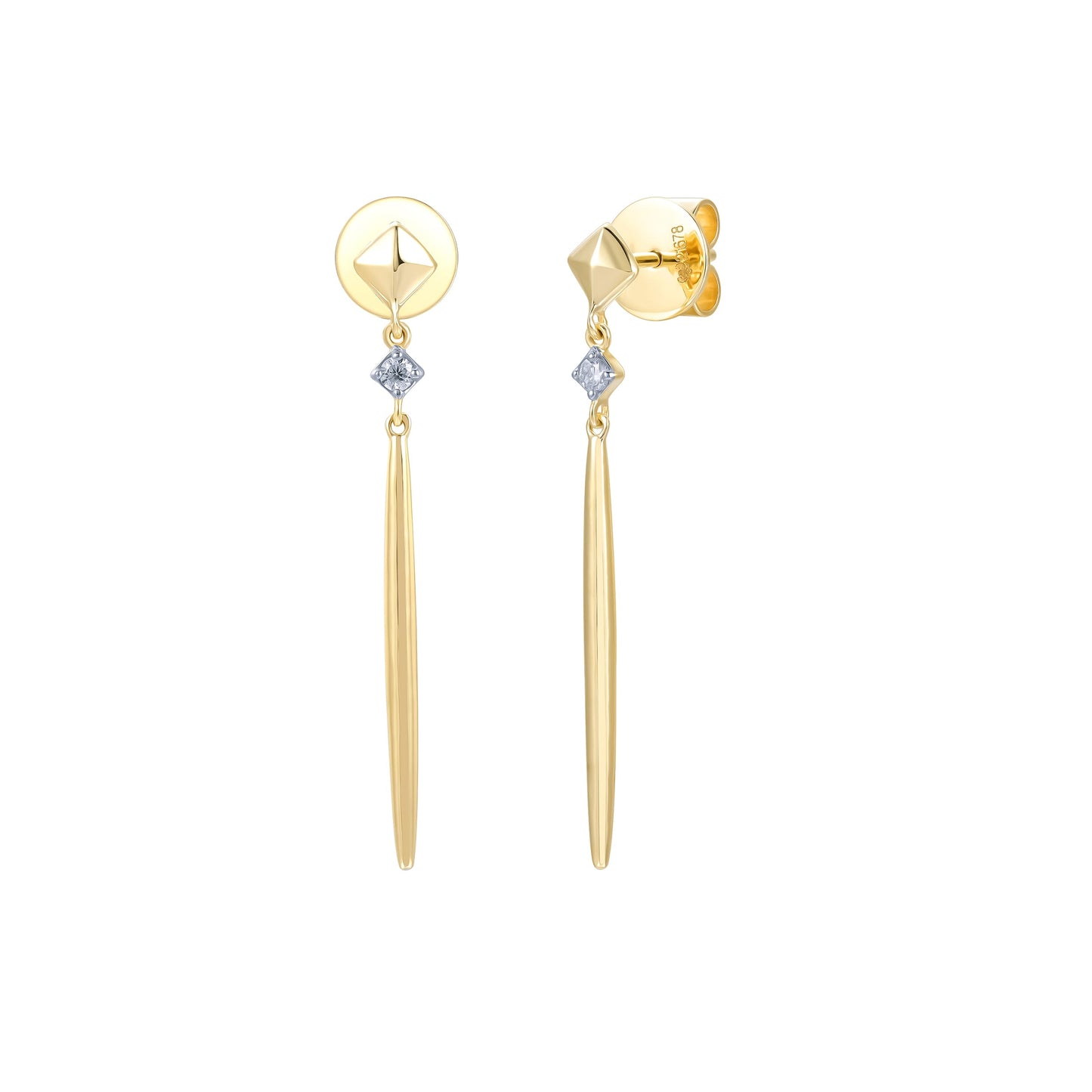 14KYG DIAMOND  DANGLE EARRING