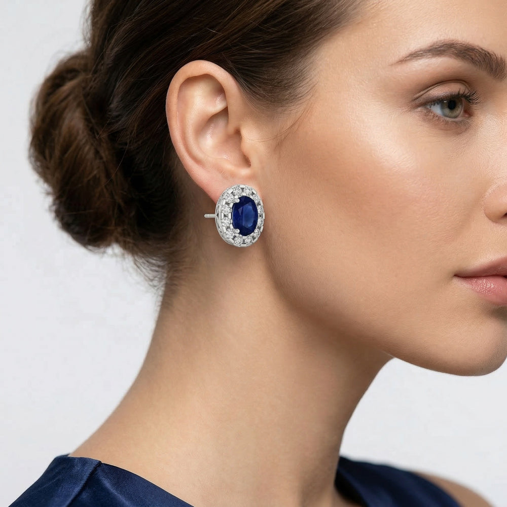 14KW PREC COLOR STUD HALO EARS