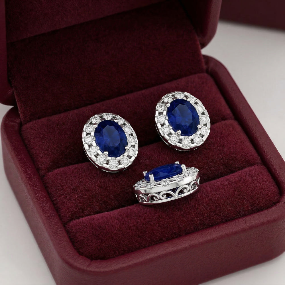 14KW PREC COLOR STUD HALO EARS