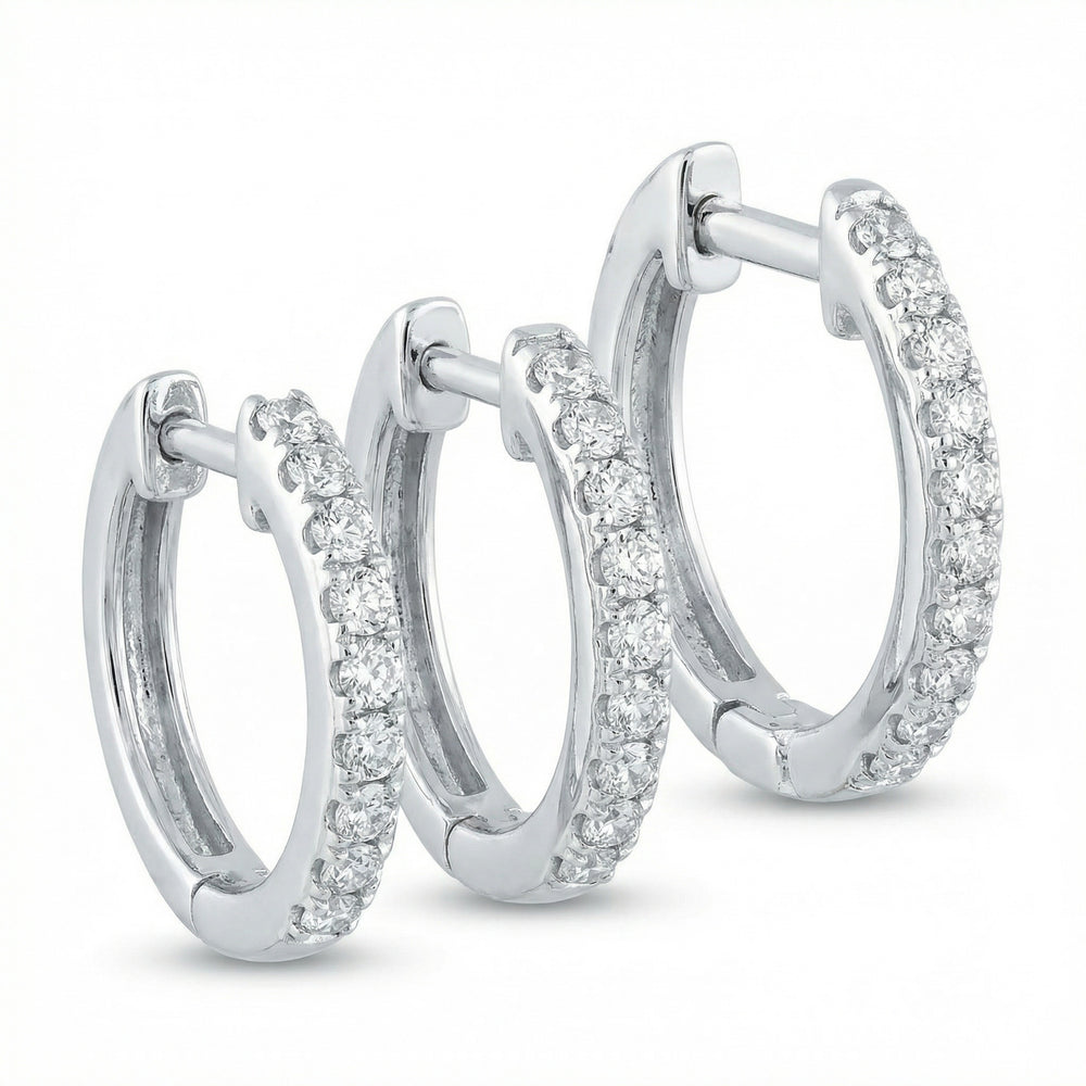 14KWG DIAMOND  HUGGIE EARRING
