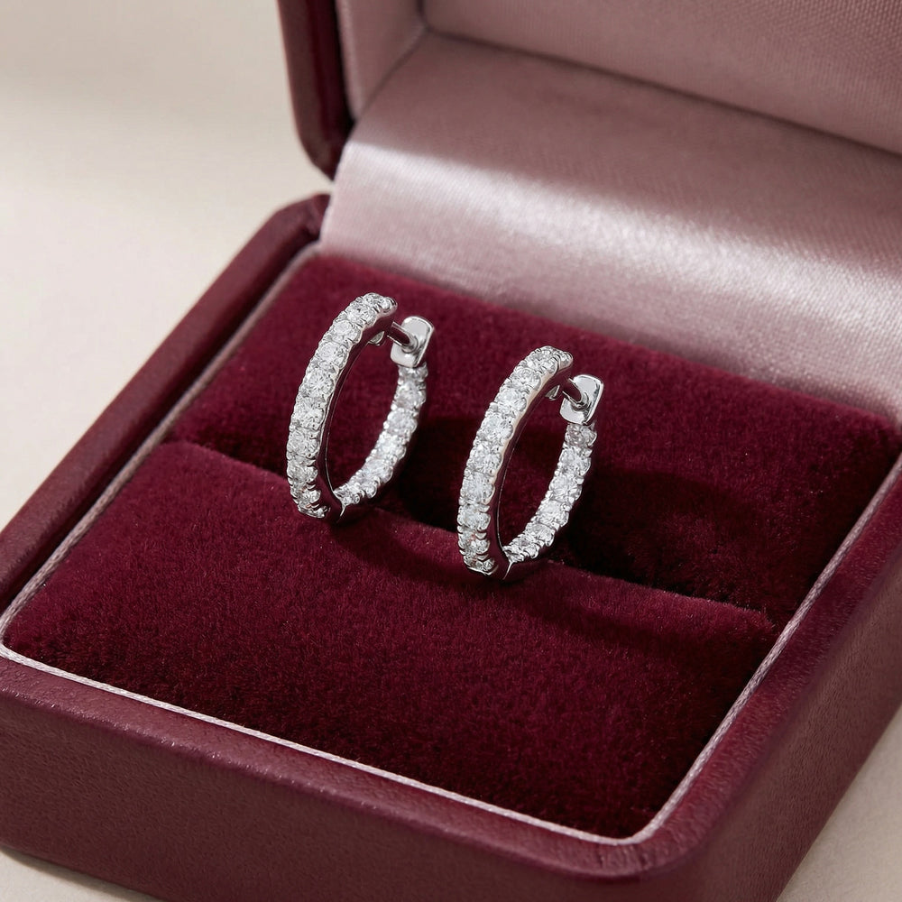 14KWG DIAMOND  HUGGIE EARRING