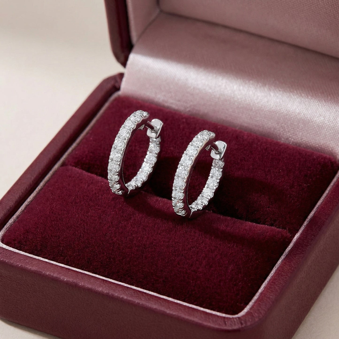 14KWG DIAMOND  HUGGIE EARRING