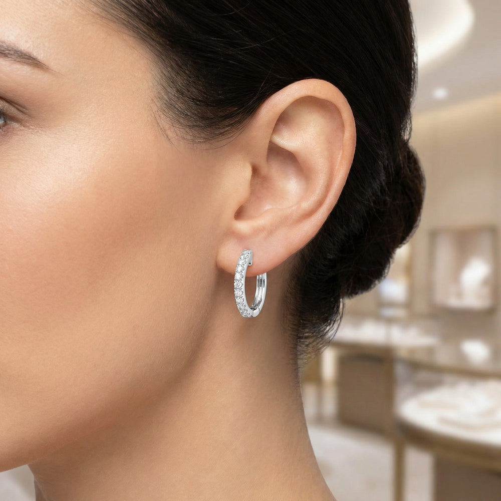 14KWG DIAMOND  HUGGIE EARRING
