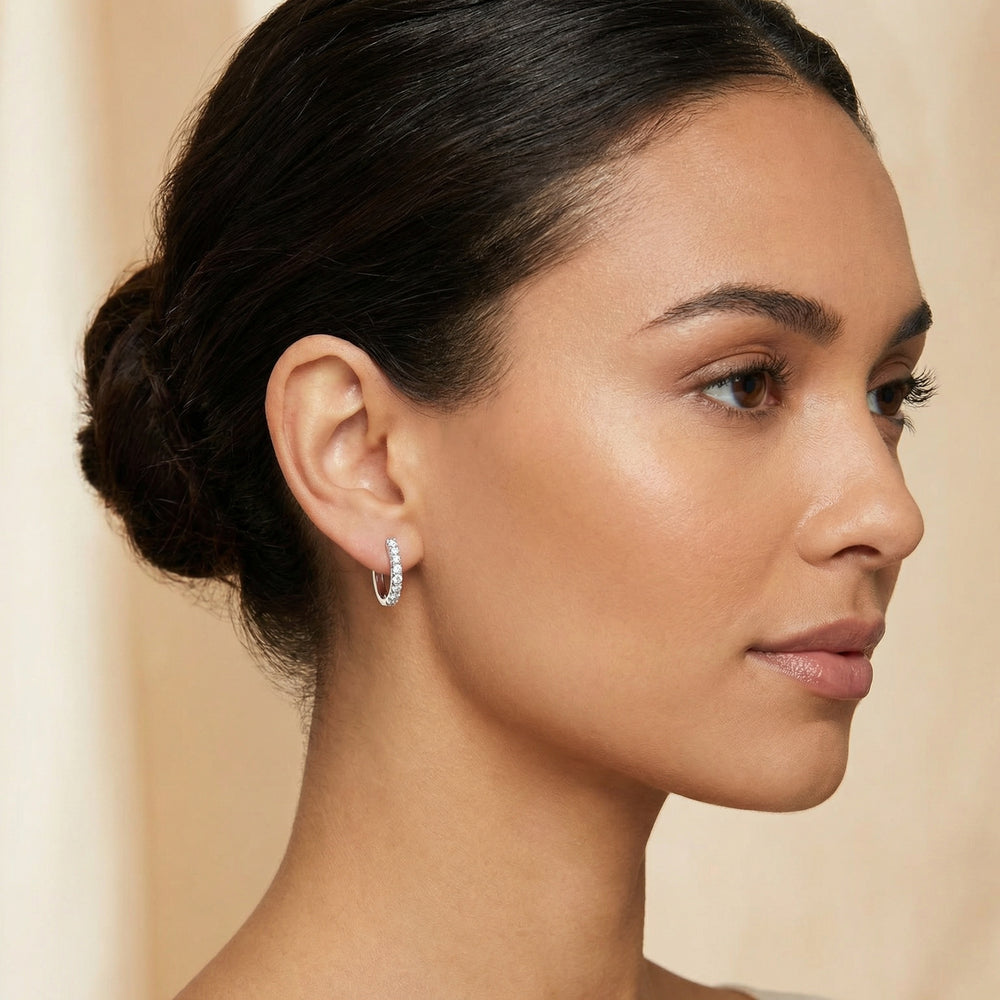 14KWG DIAMOND  HUGGIE EARRING