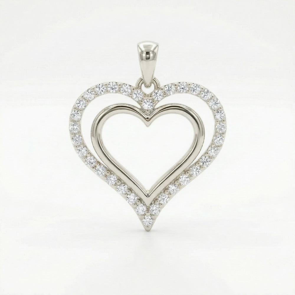 14KW DIAMOND SCATTER HEART PENDANT