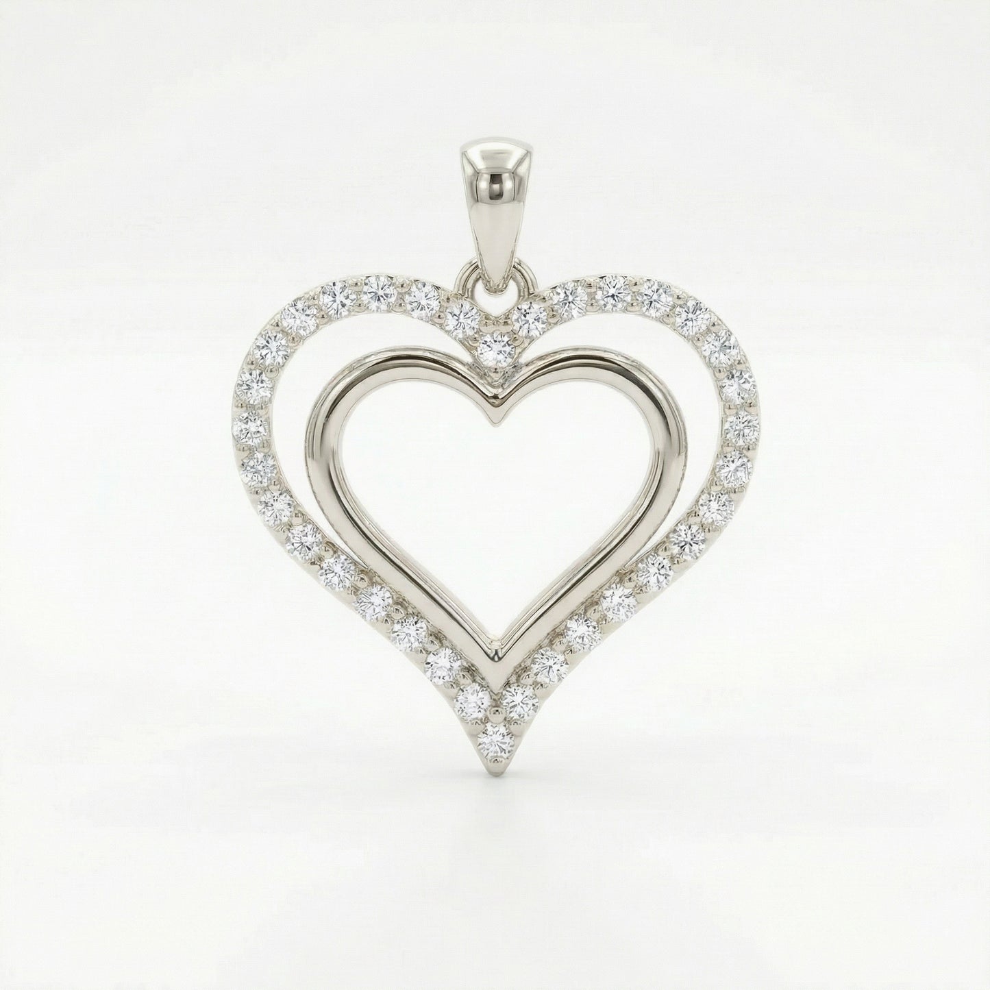 14KW DIAMOND SCATTER HEART PENDANT