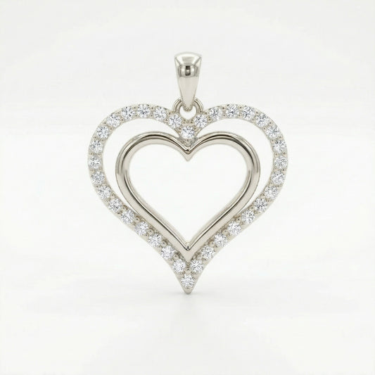 14KW DIAMOND SCATTER HEART PENDANT