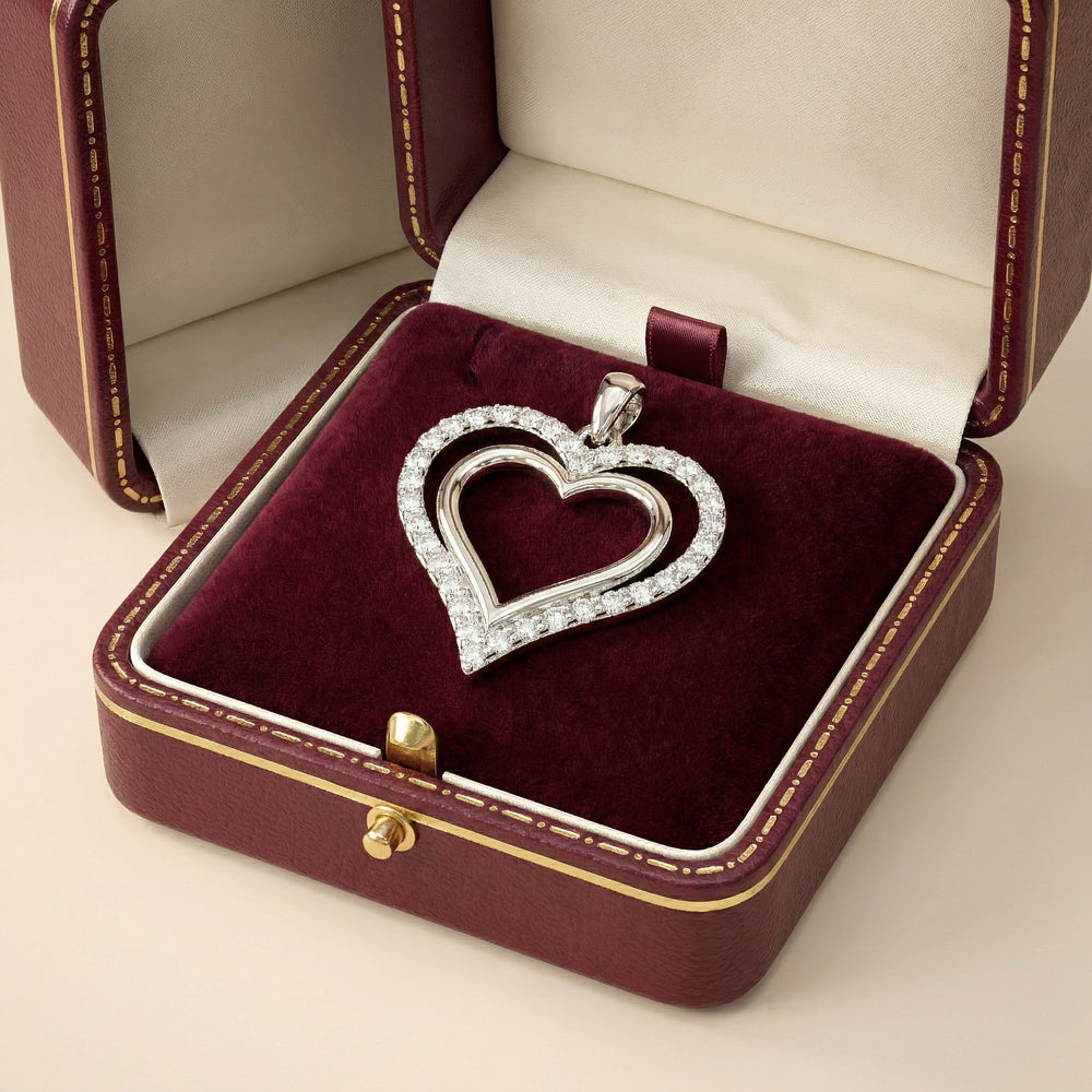 14KW DIAMOND SCATTER HEART PENDANT
