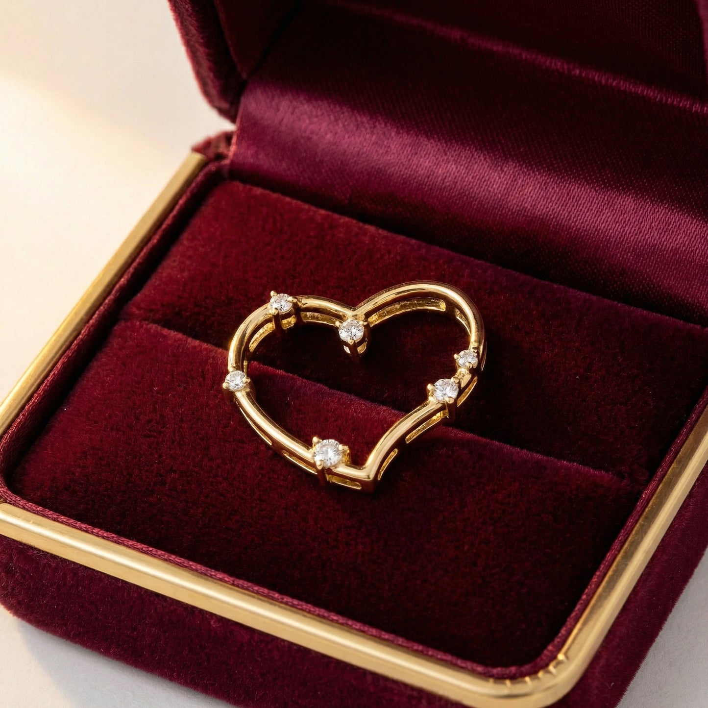 14KY DIAMOND SCATTER HEART PENDANT