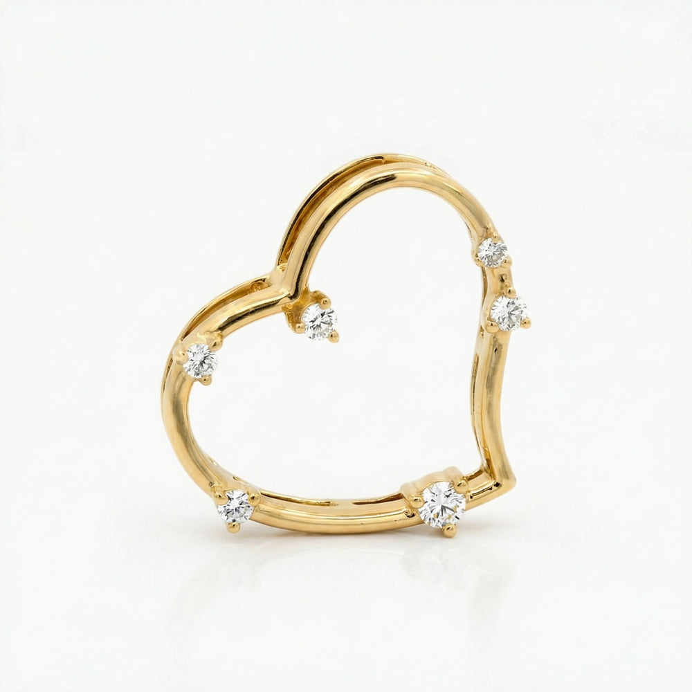 14KY DIAMOND SCATTER HEART PENDANT