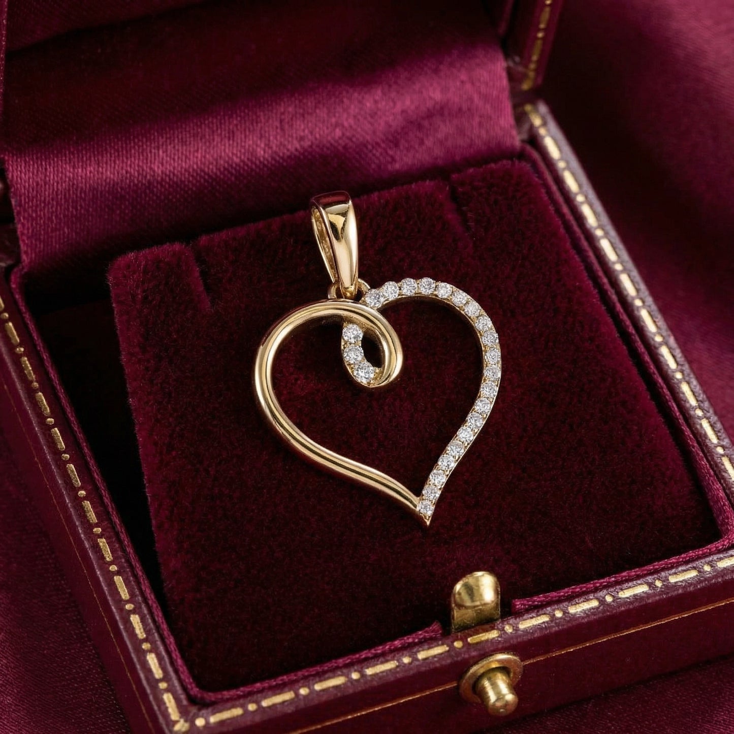 14KY DIAMOND MICRO PAVE HEART PENDANT