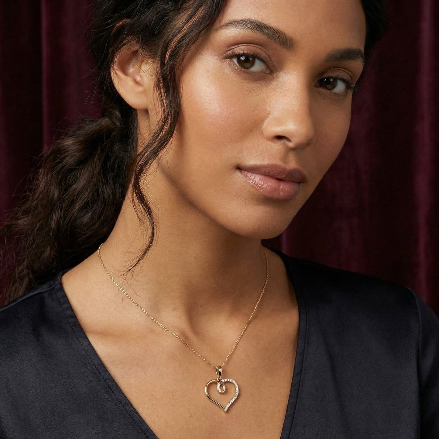 14KY DIAMOND MICRO PAVE HEART PENDANT