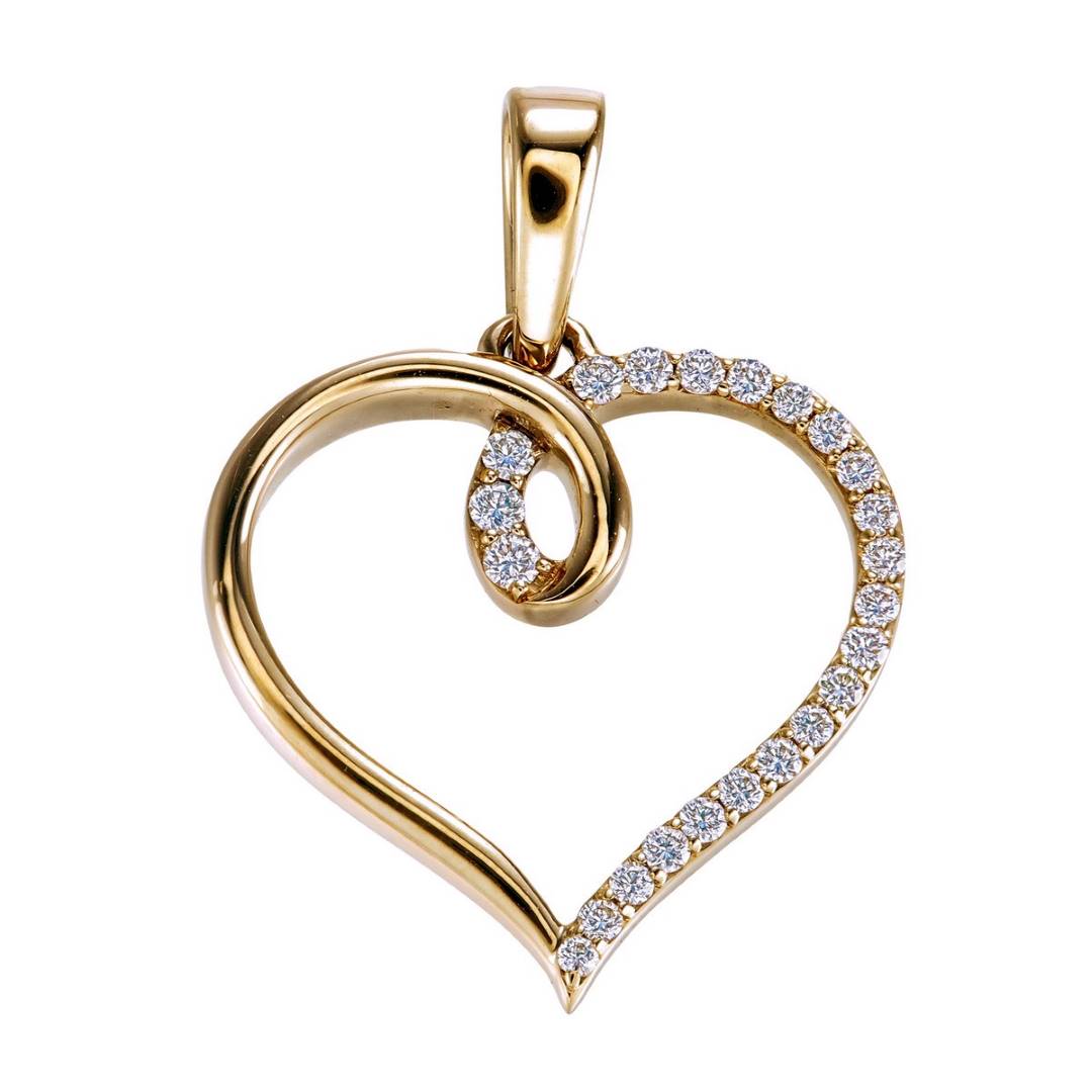 14KY DIAMOND MICRO PAVE HEART PENDANT