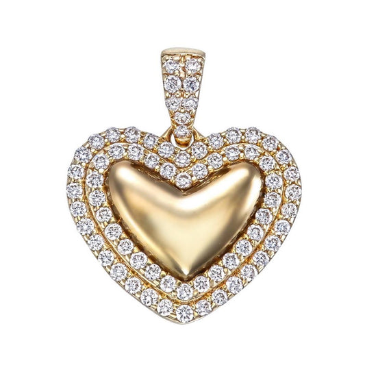 14KY DIAMOND 2 ROW HEART PENDANT
