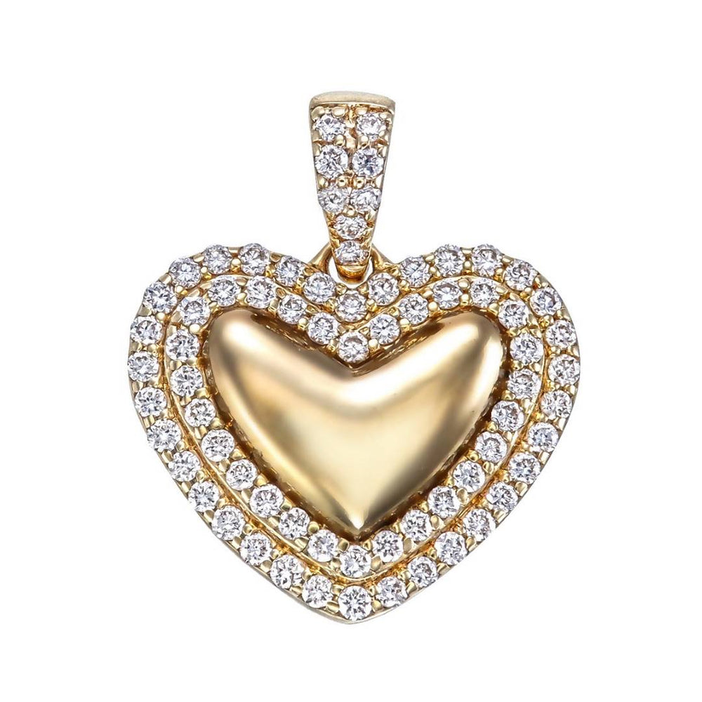 14KY DIAMOND 2 ROW HEART PENDANT