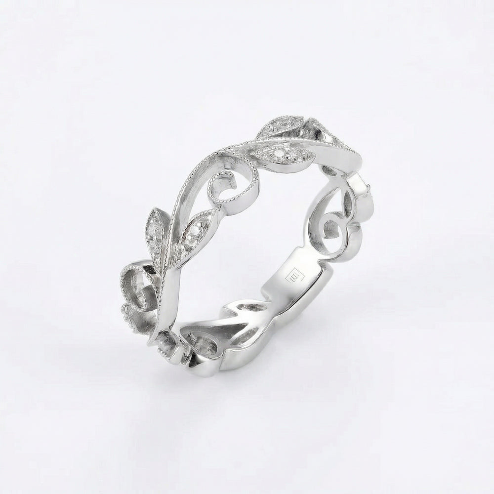 14KWG DIAMOND  STACK BAND RING